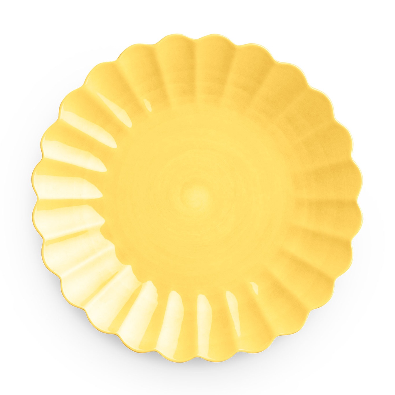 Oyster Plate, Yellow, 28 cm