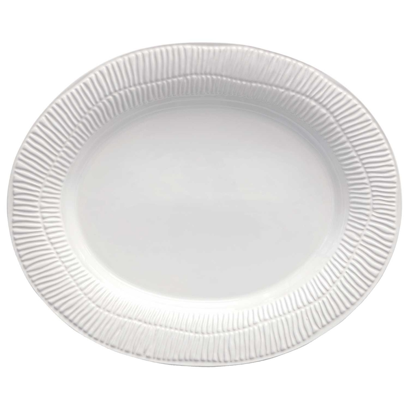 Stripes Platter 35x30 cm, White