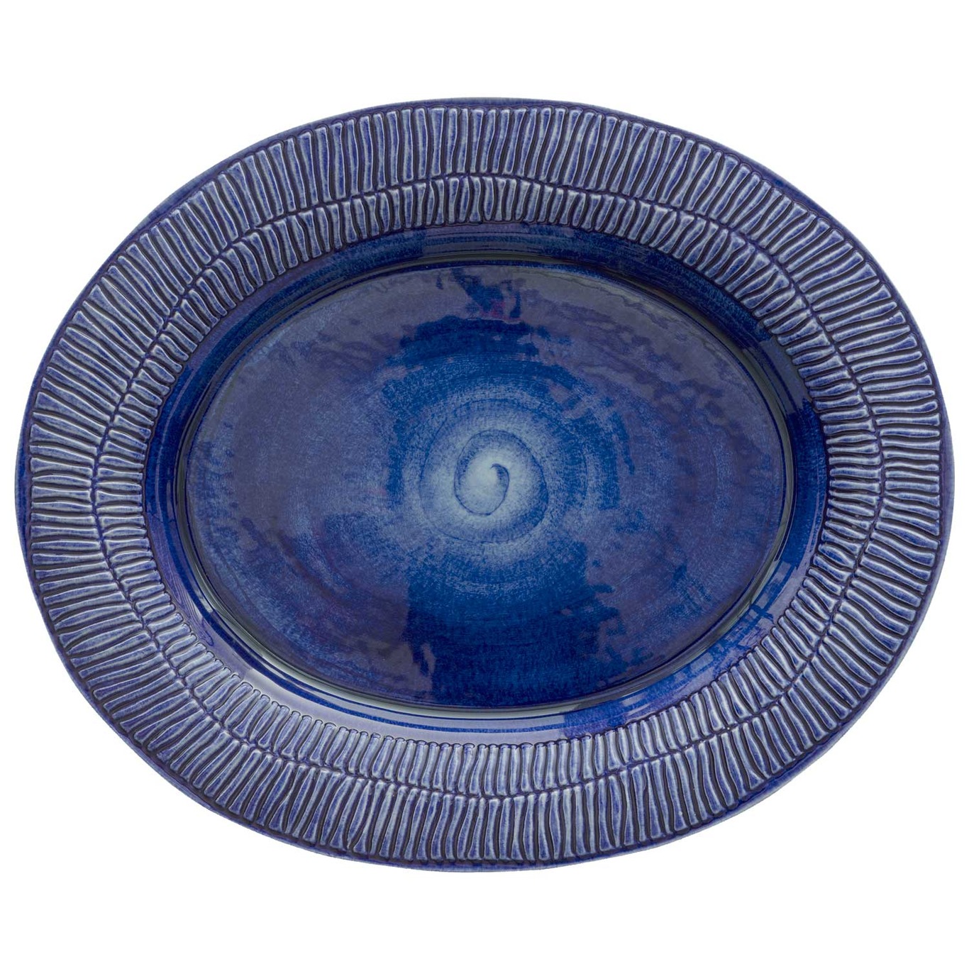 Stripes Platter 35x30 cm, Blue