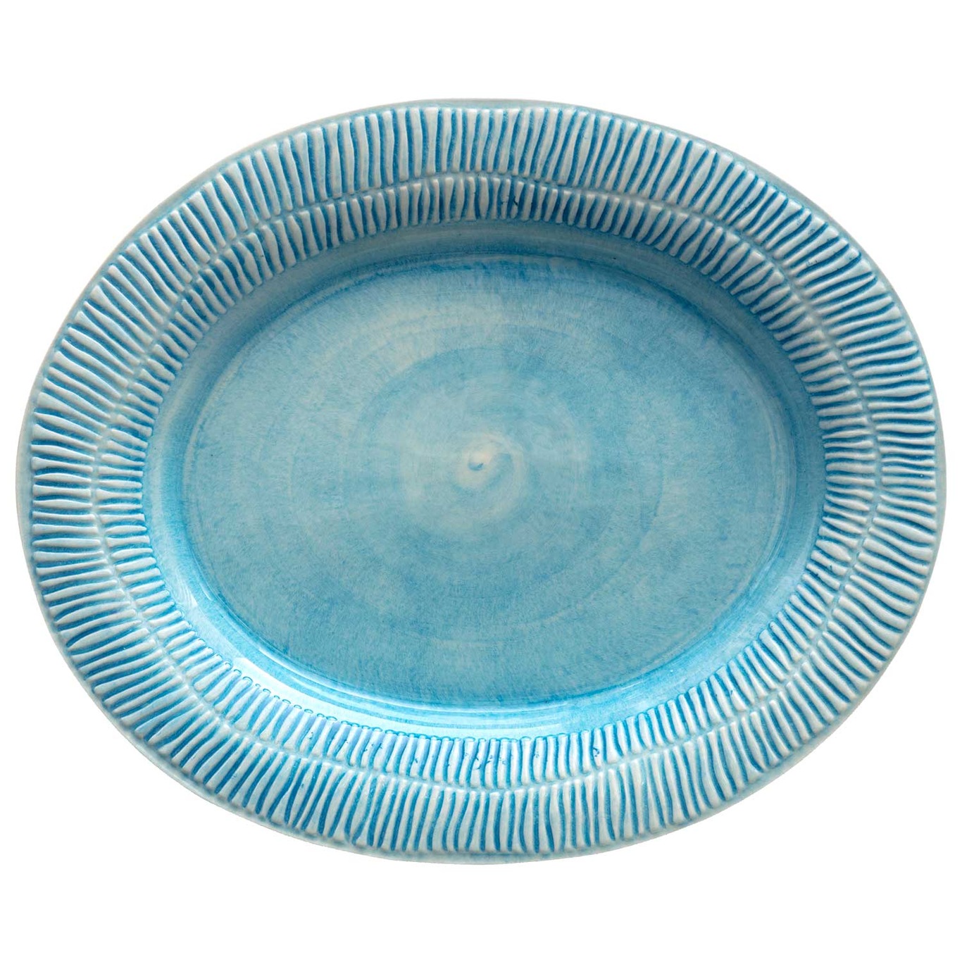 Stripes Platter 35x30 cm, Turquoise