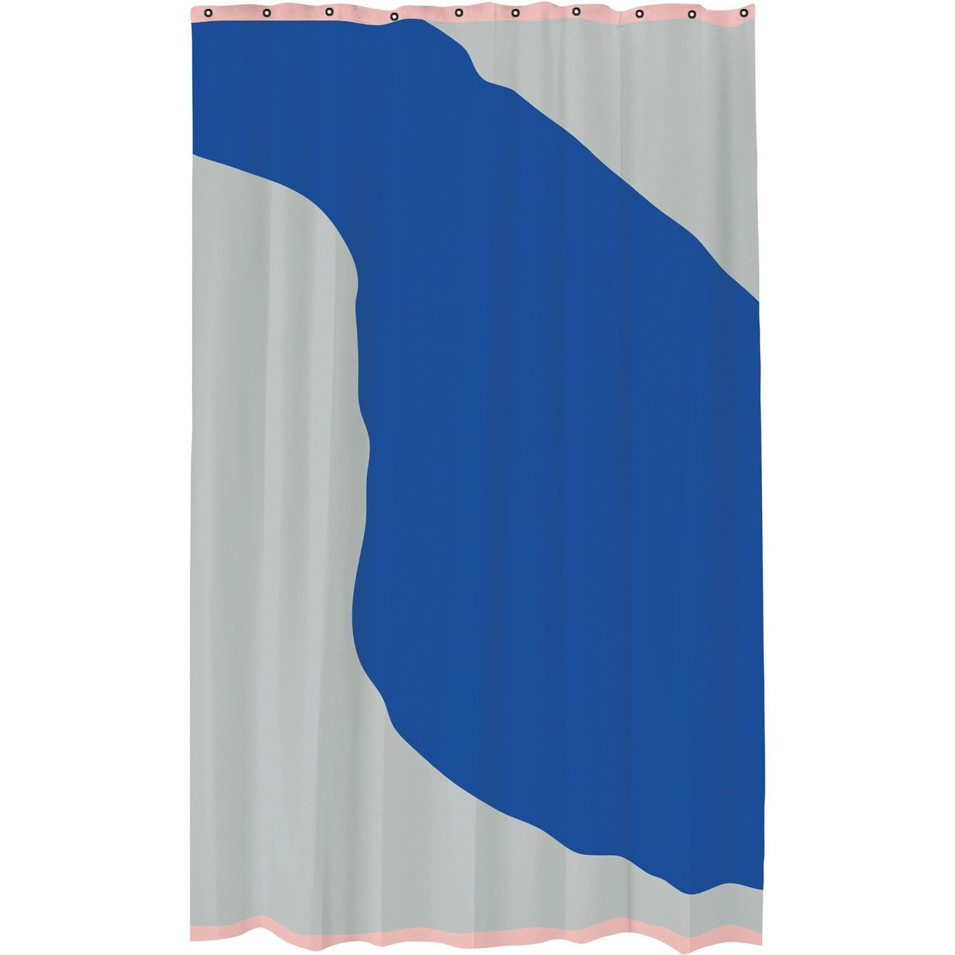 NOVA ARTE Shower Curtain 150x200 cm, Light Grey/Cobalt