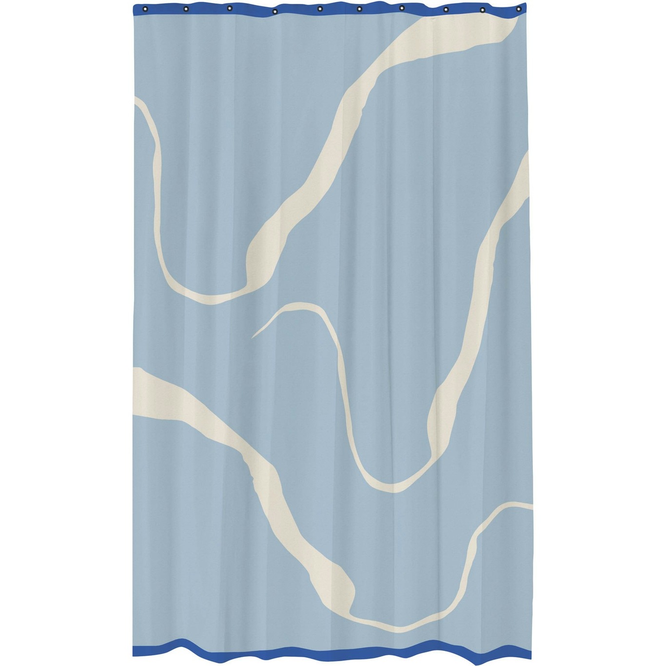 NOVA ARTE Shower Curtain 150x200 cm, Off-white/Light Blue