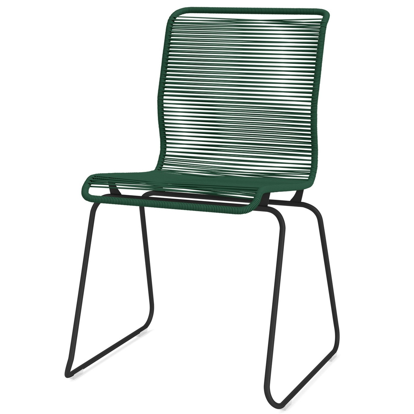 Panton One Dining Chair, Green / Black Metal