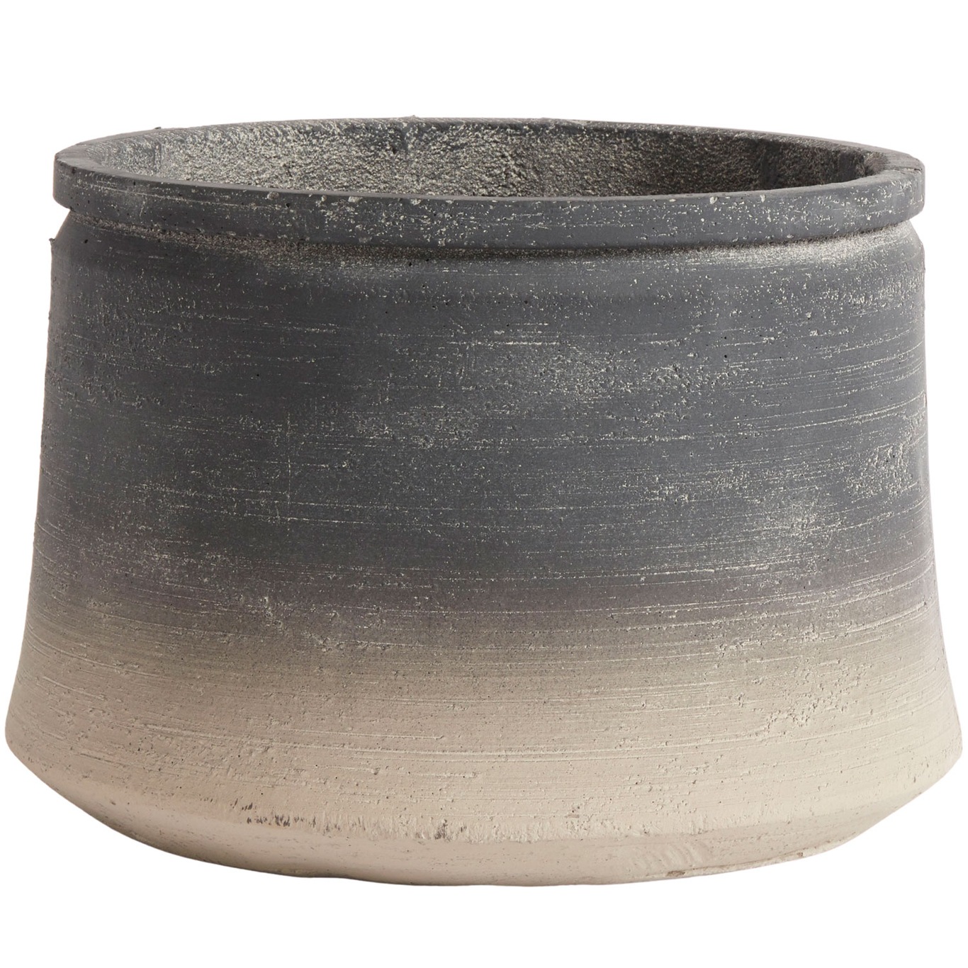 Kanji Decorative Pot Low Grey, 27 cm