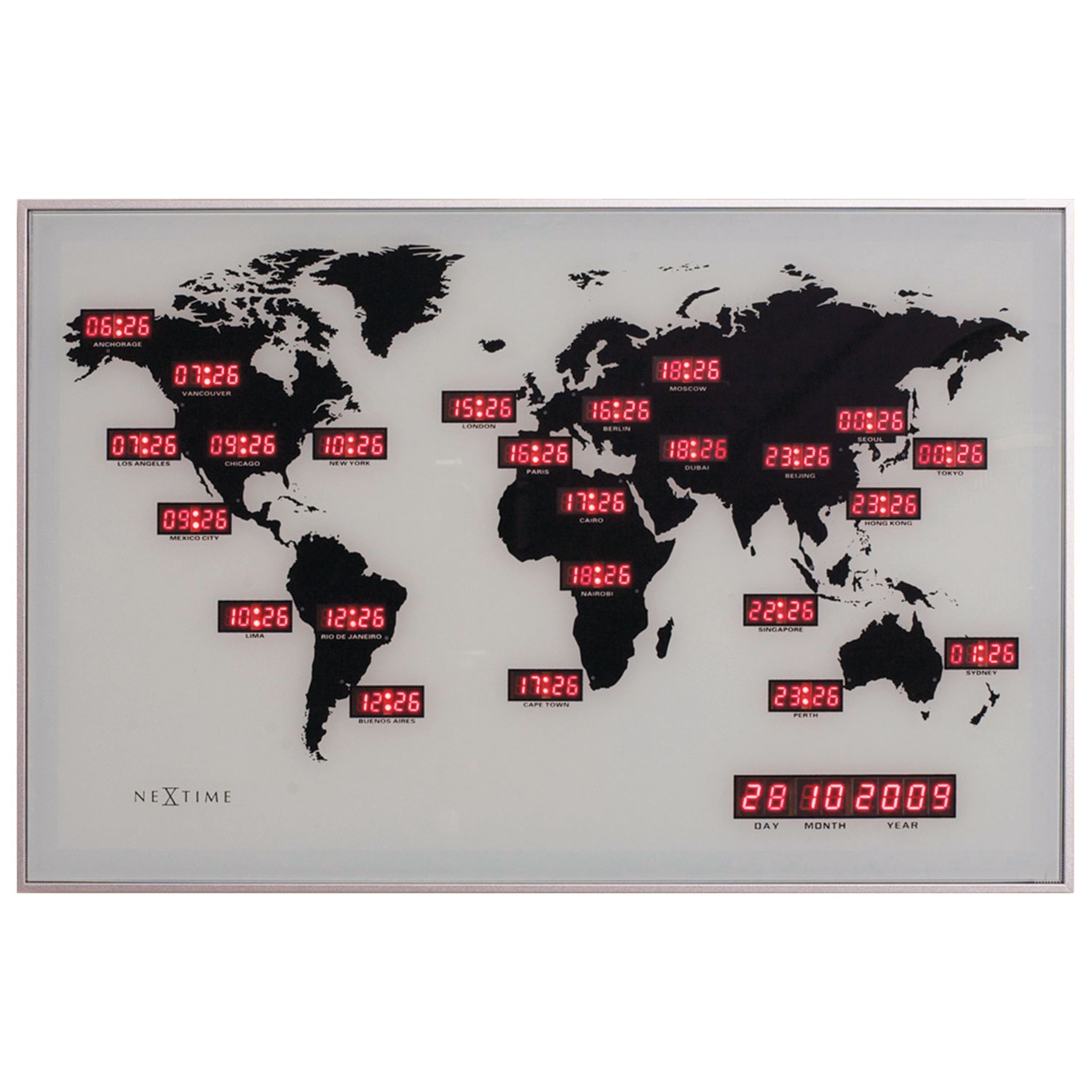 World Time Digit Wall Clock