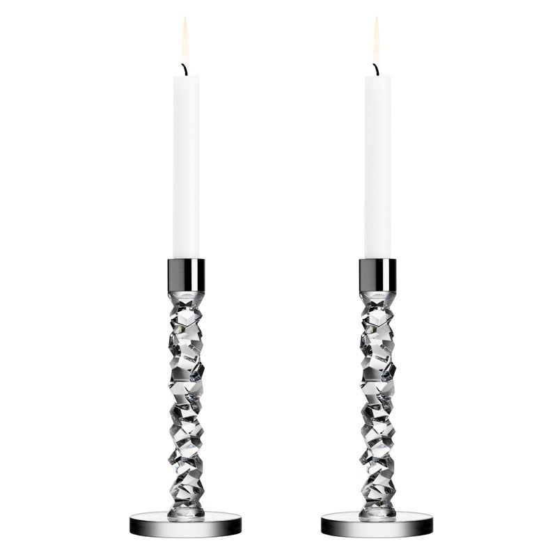 Carat Candle Holder H 24,2 cm, 2 pcs, Stainless steel