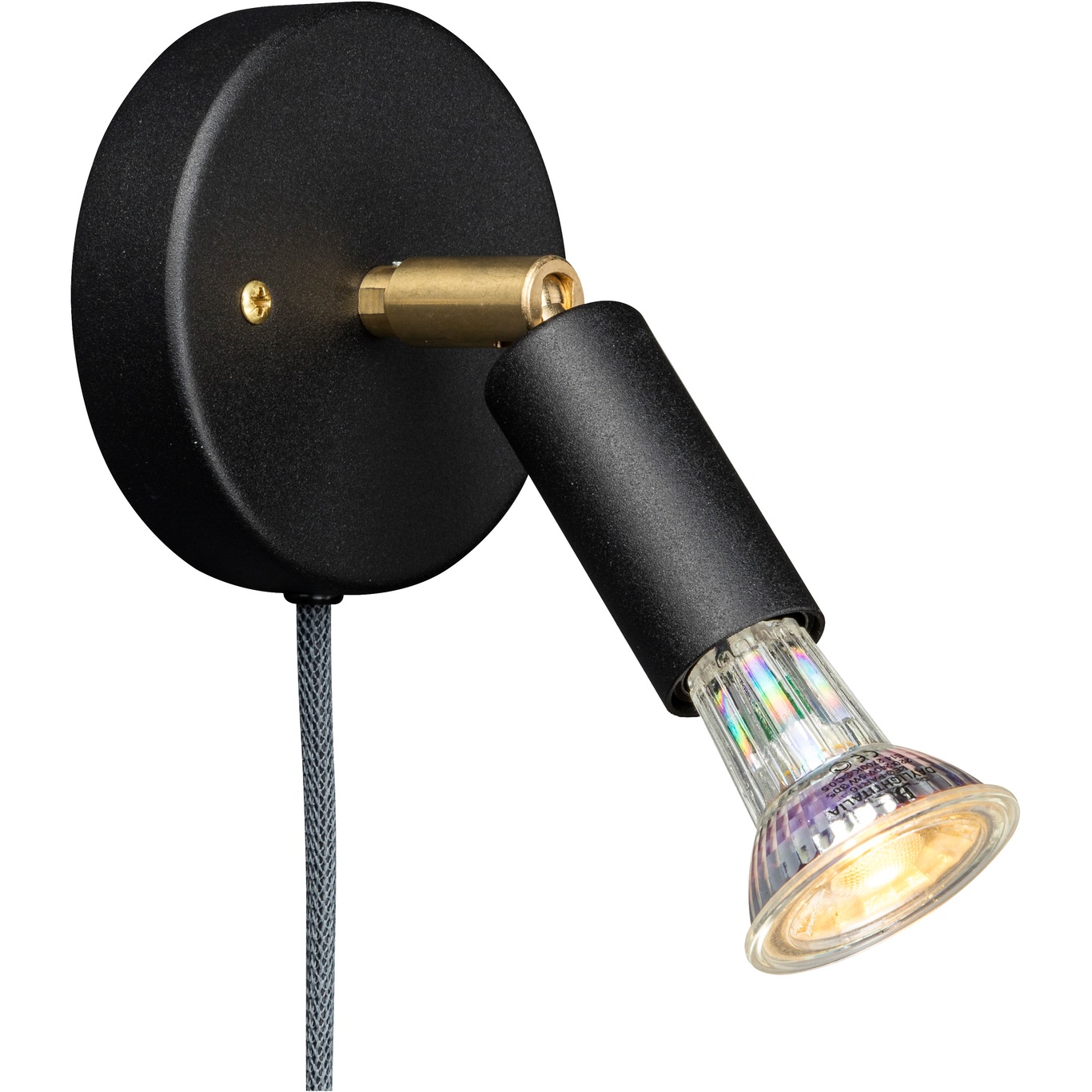 Star 1 Wall Lamp With Cable, Black
