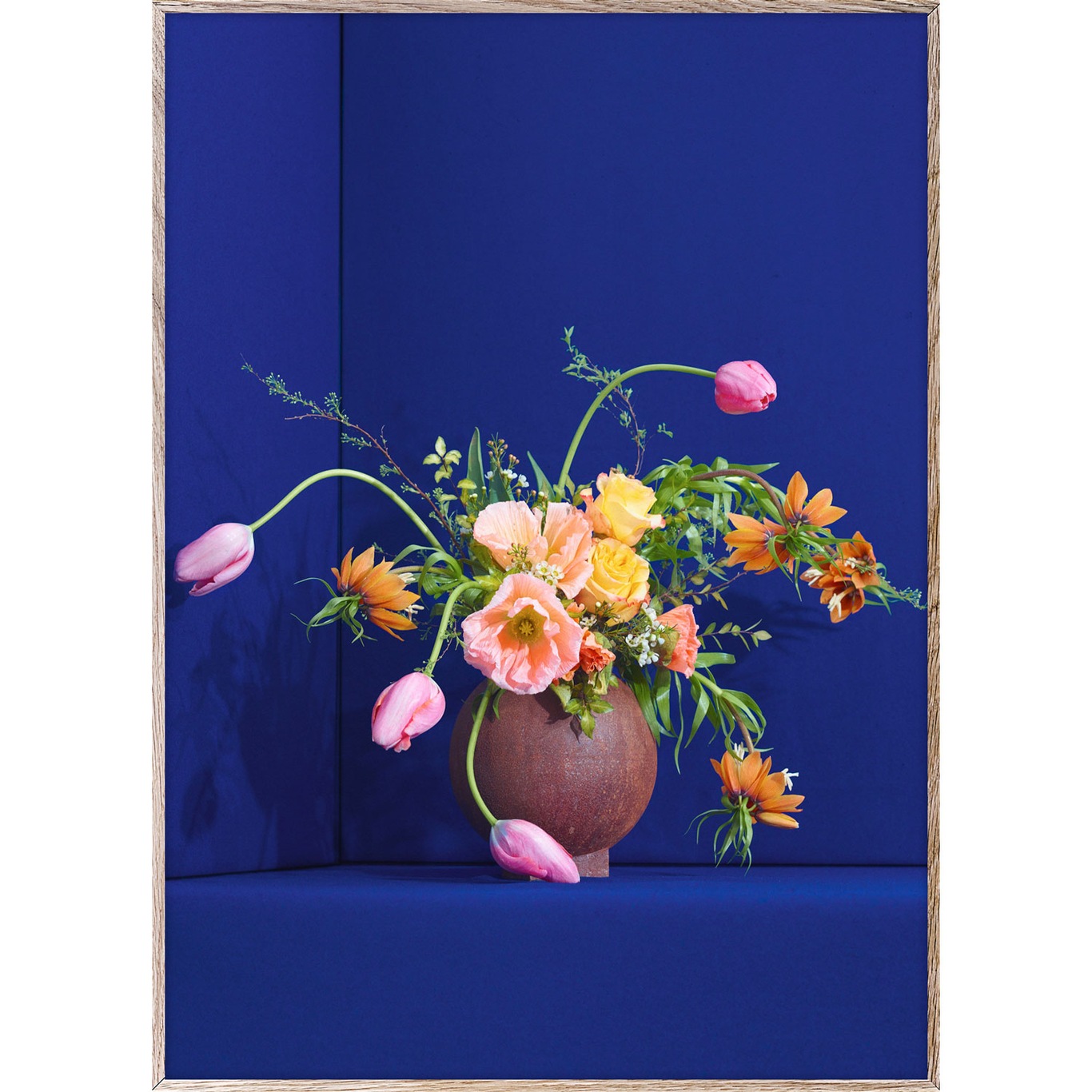 Blomst 01 Blue Poster, 30x40 cm