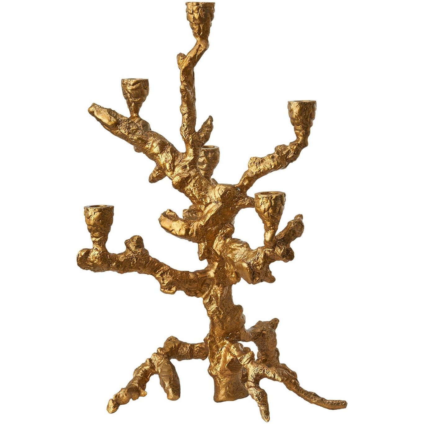 Apple Tree Candle Holder 6 Arms, Gold