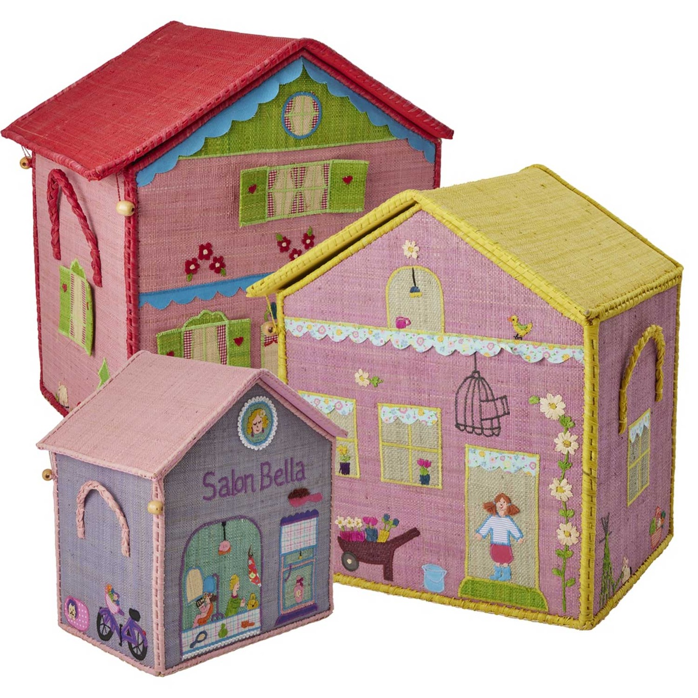 Raffia House Toy Storage Set
