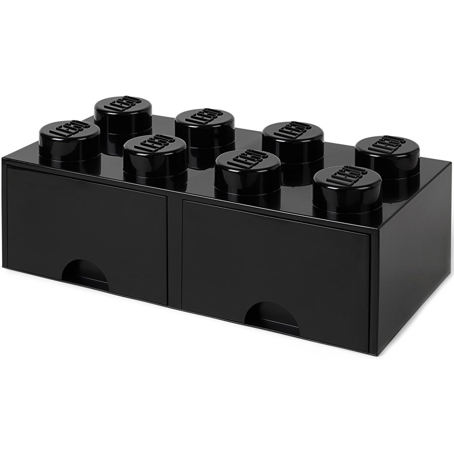 LEGO® Storage With 2 Drawers 8 Knobs, Black