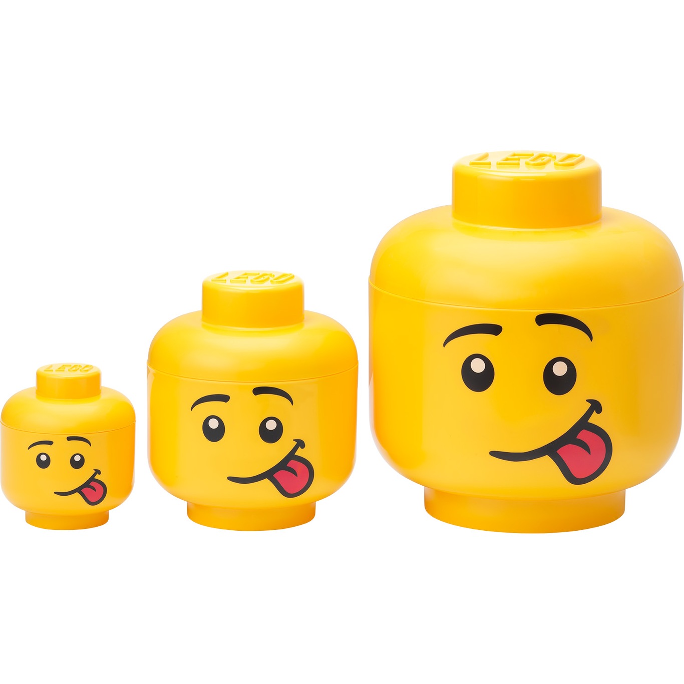 LEGO® Storage Box Head Collection 3 Pieces, Silly
