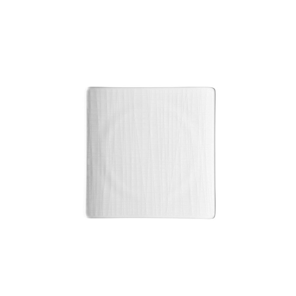 Mesh Relief Square Plate M, White