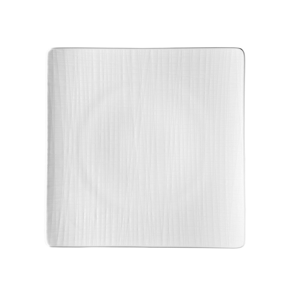 Mesh Relief Square Plate XL, White