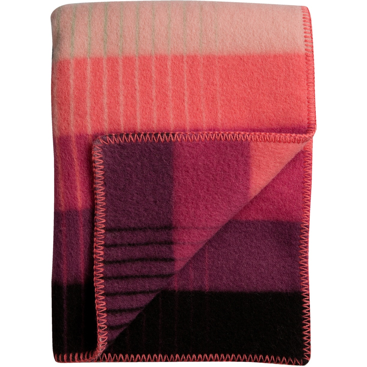 Åsmund Gradient Wool Plaid 135x200 cm, Pink / Green