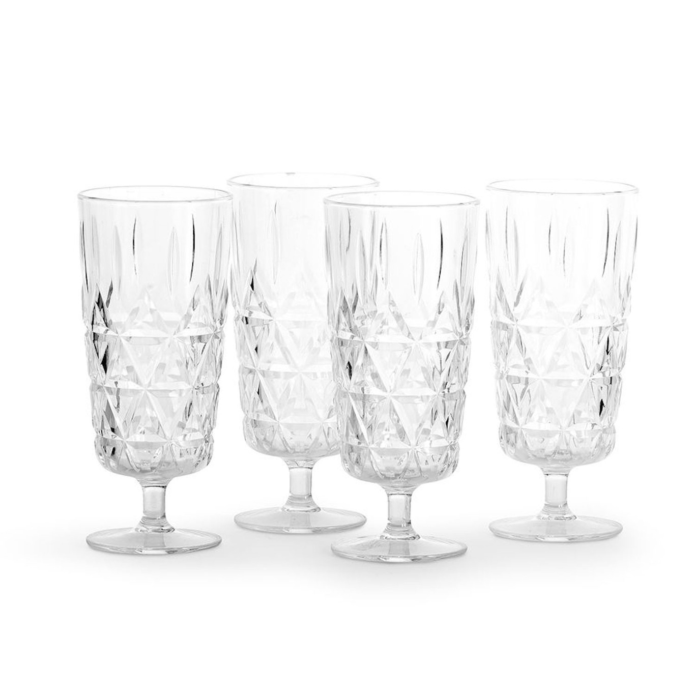 Picknick Glass High With Foot Acrylic 4-pack, Clear