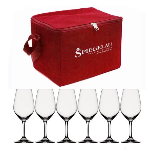 Expert Wine Glass Bag incl. 6 Wine glasses, Red
