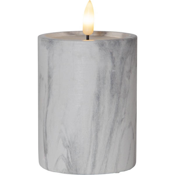 Flamme LED Pillar Candle Marble, 12,5 cm