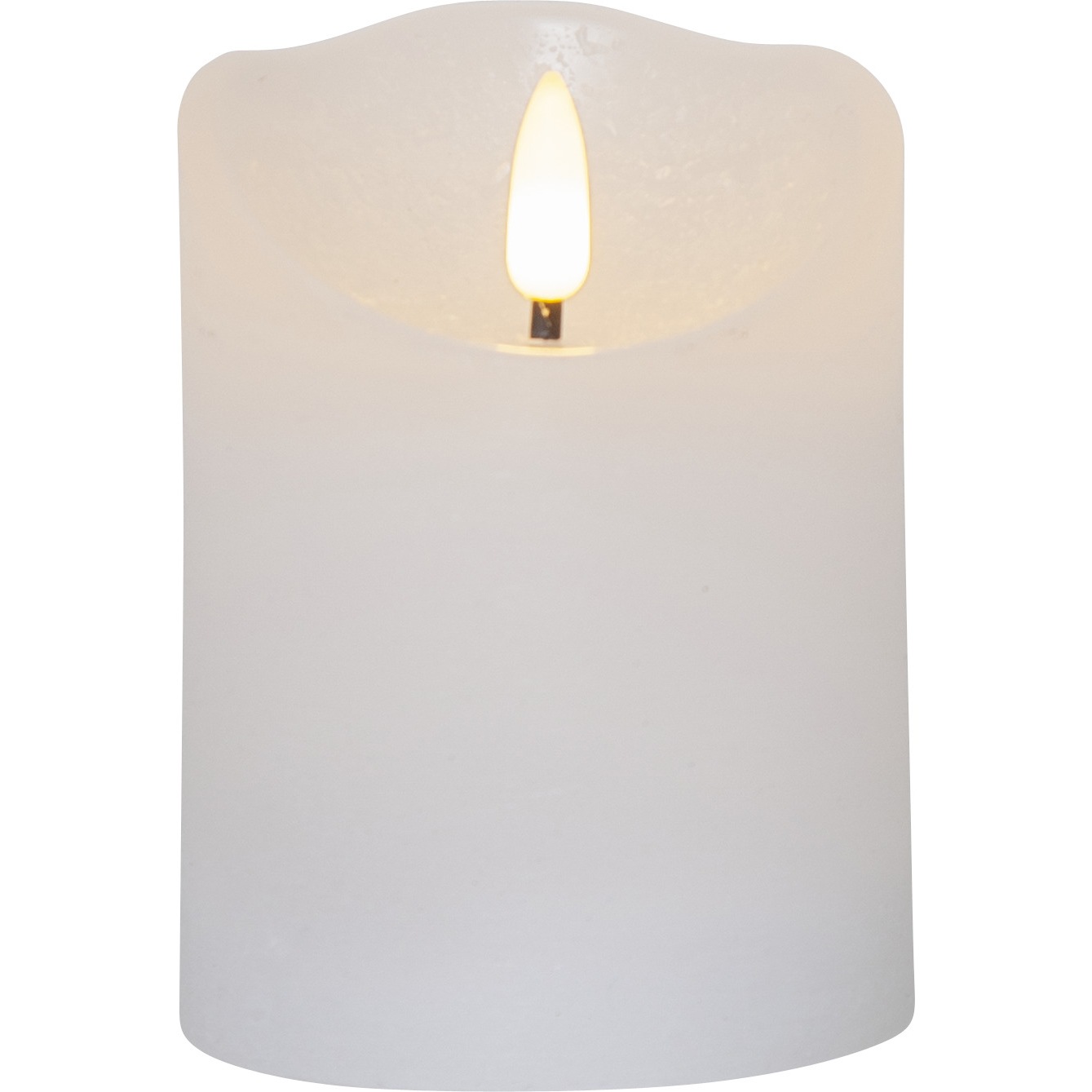 Flamme Rustic LED Pillar Candle White, 10 cm
