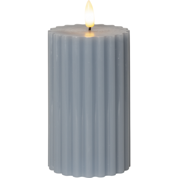 Flamme Stripe Pillar Candle LED 15 cm, Blue