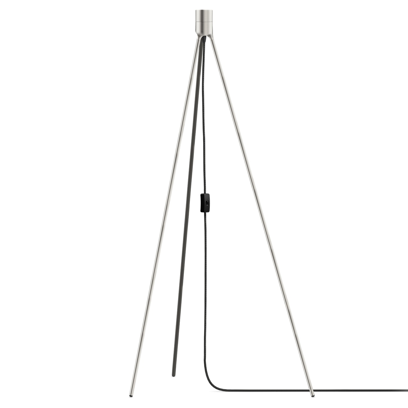 Tripod Floor Lamp Stand, Brushed Steel
