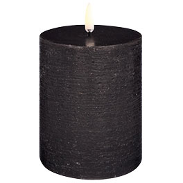 LED Pillar Candle 7,8 x 10,1 cm, Forest Black