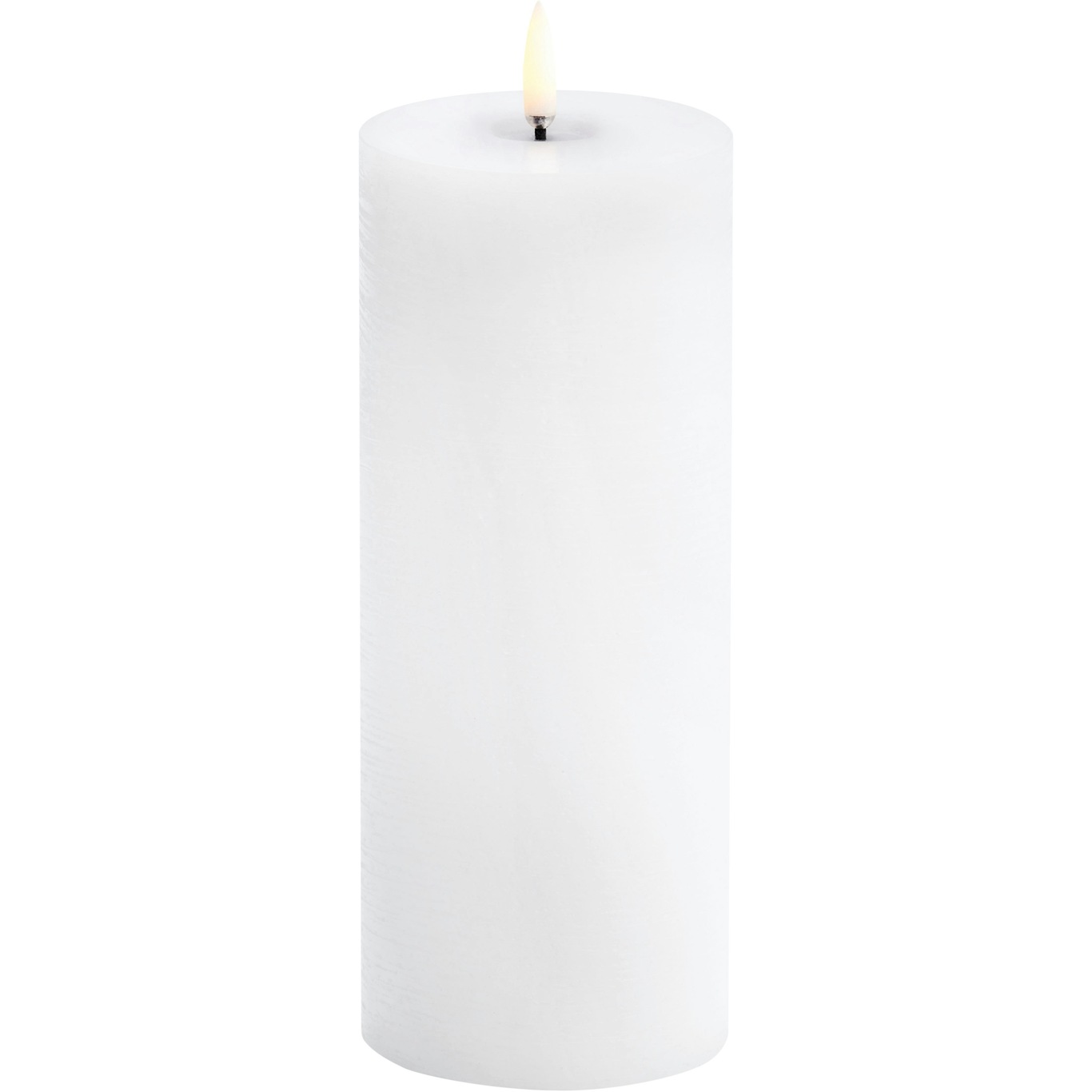 LED Pillar Candle Melted 7,8x20,3 cm, Nordic White