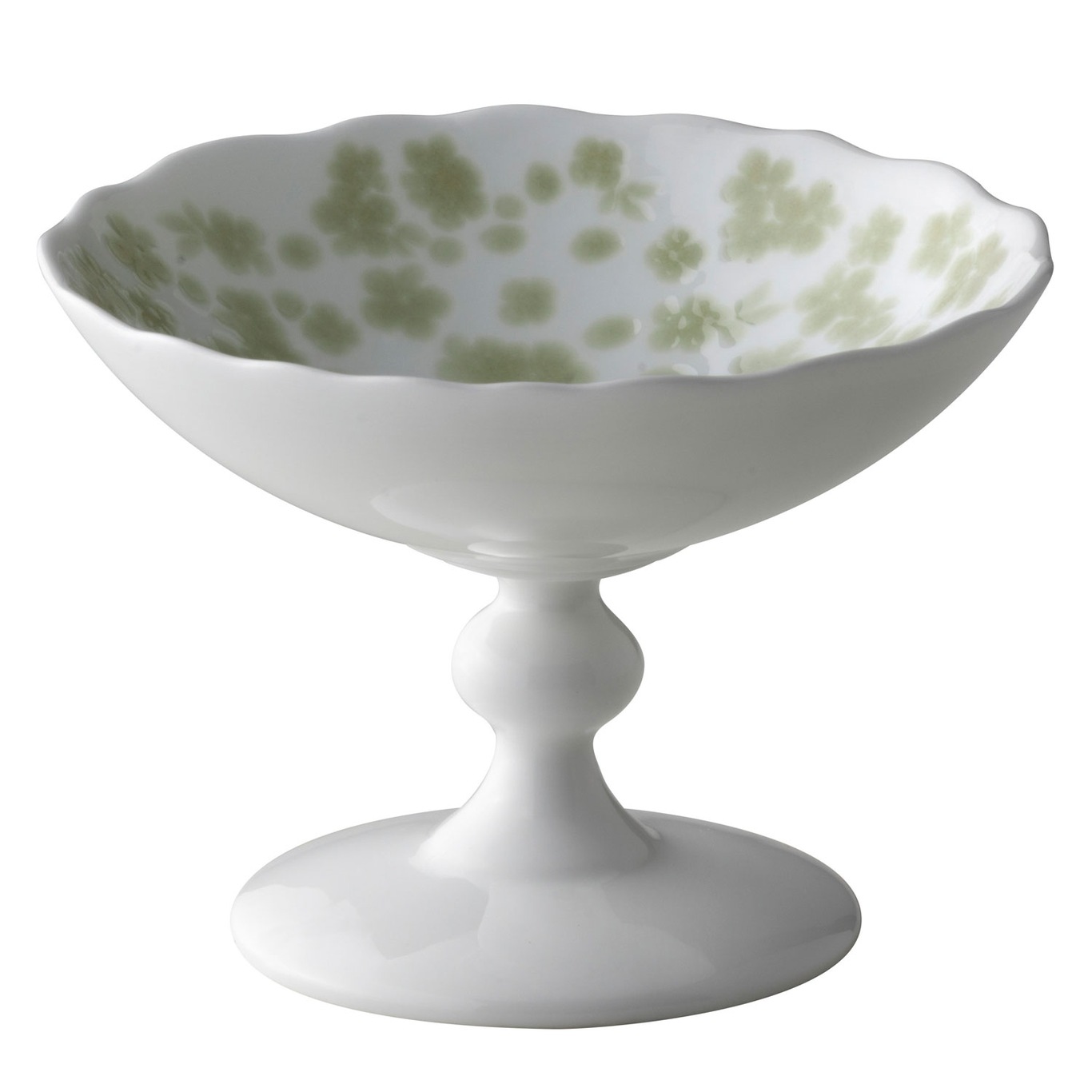 Slåpeblom Bowl With Foot 12 cm, Green