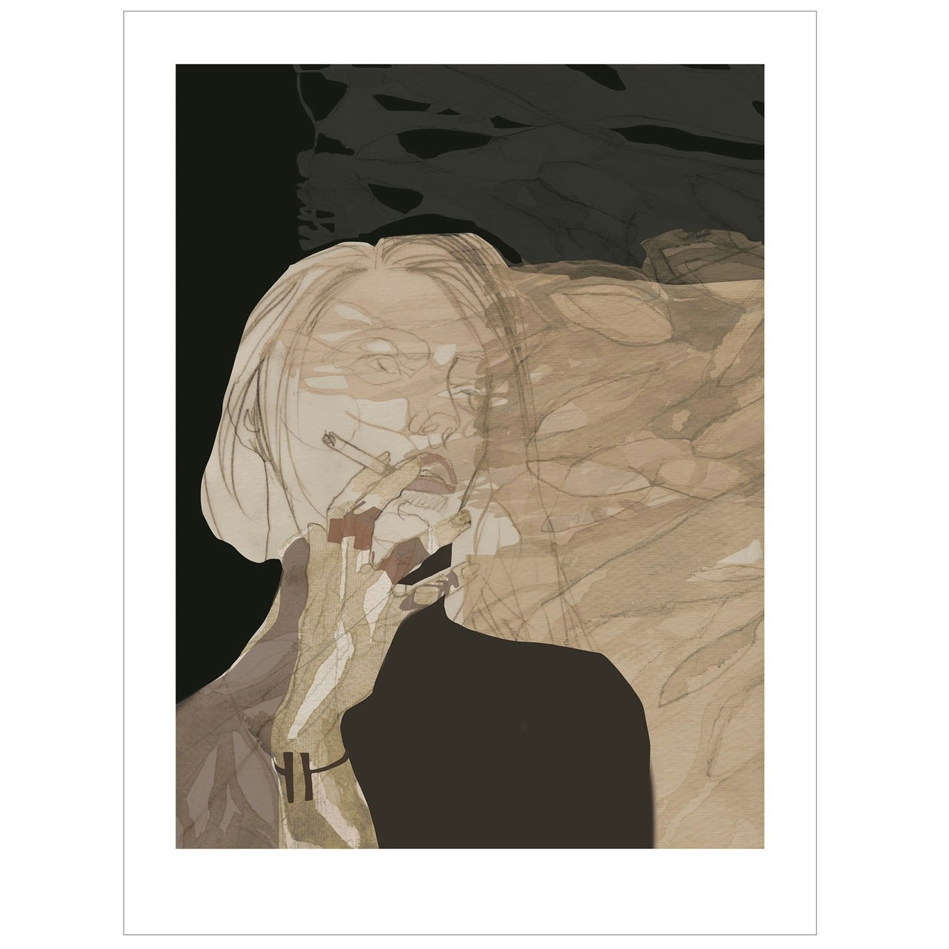 Smoke Screen Art Print Signed, 50x70 cm