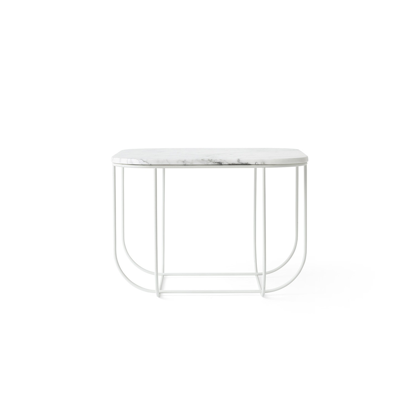 Cage Coffee Table, White/White Marble