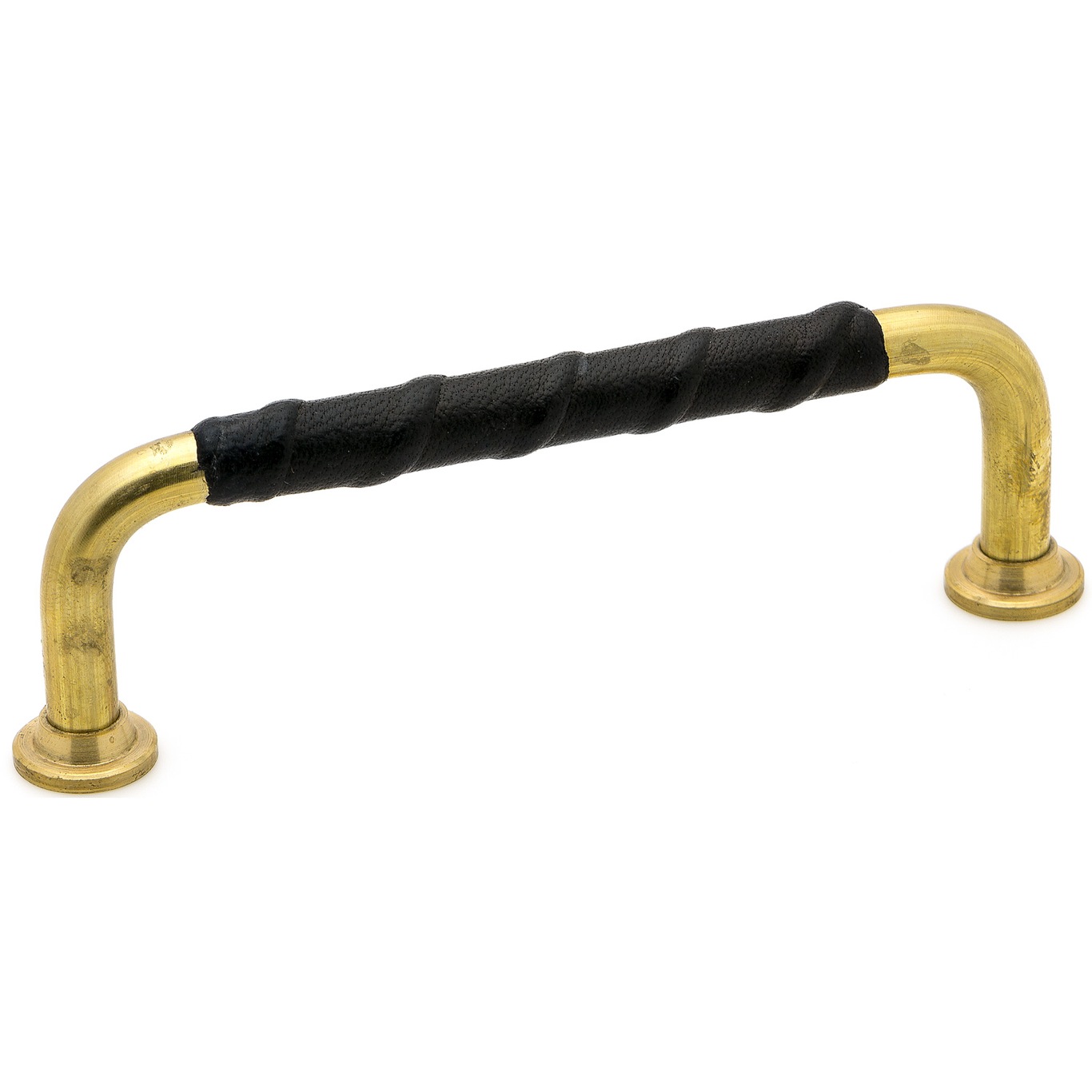 1353-96 Leather Handle, Black/Untreated Brass