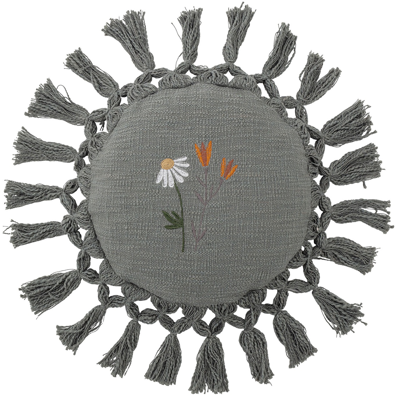 Elinna Cushion Round Recycled Cotton Ø35,5 cm, Grey