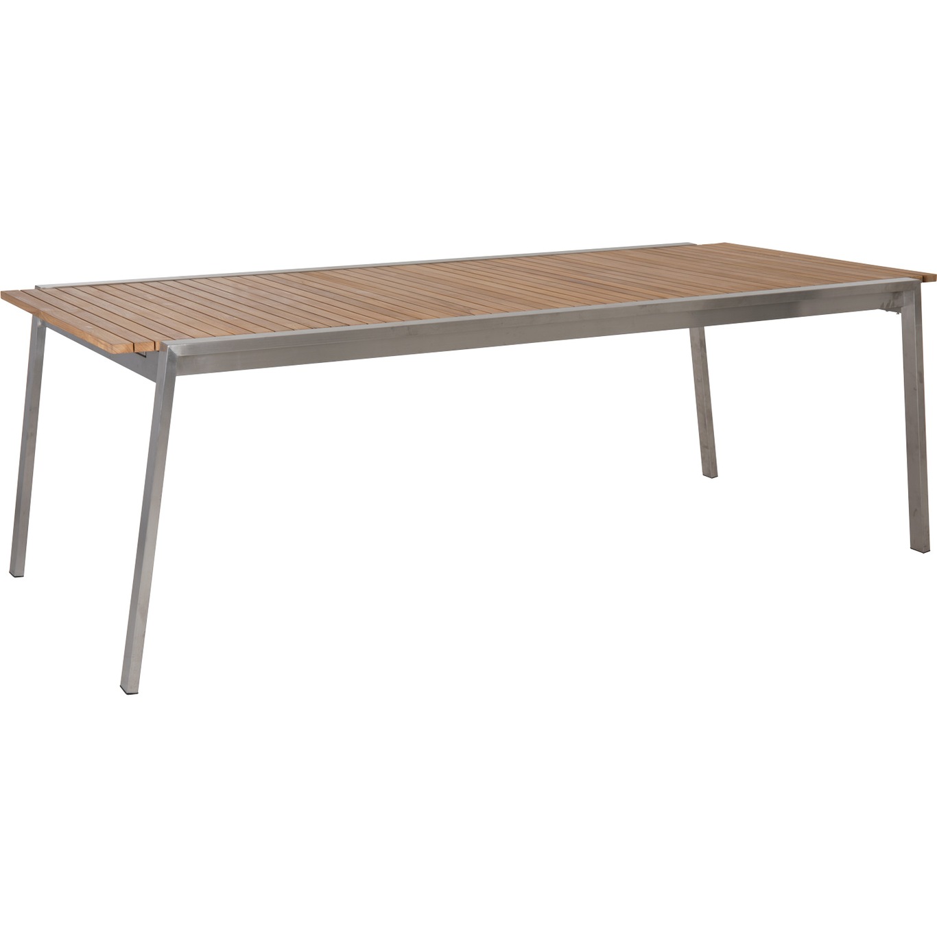 Naos Dining Table 100x220-320 cm, Stainless Steel/Teak
