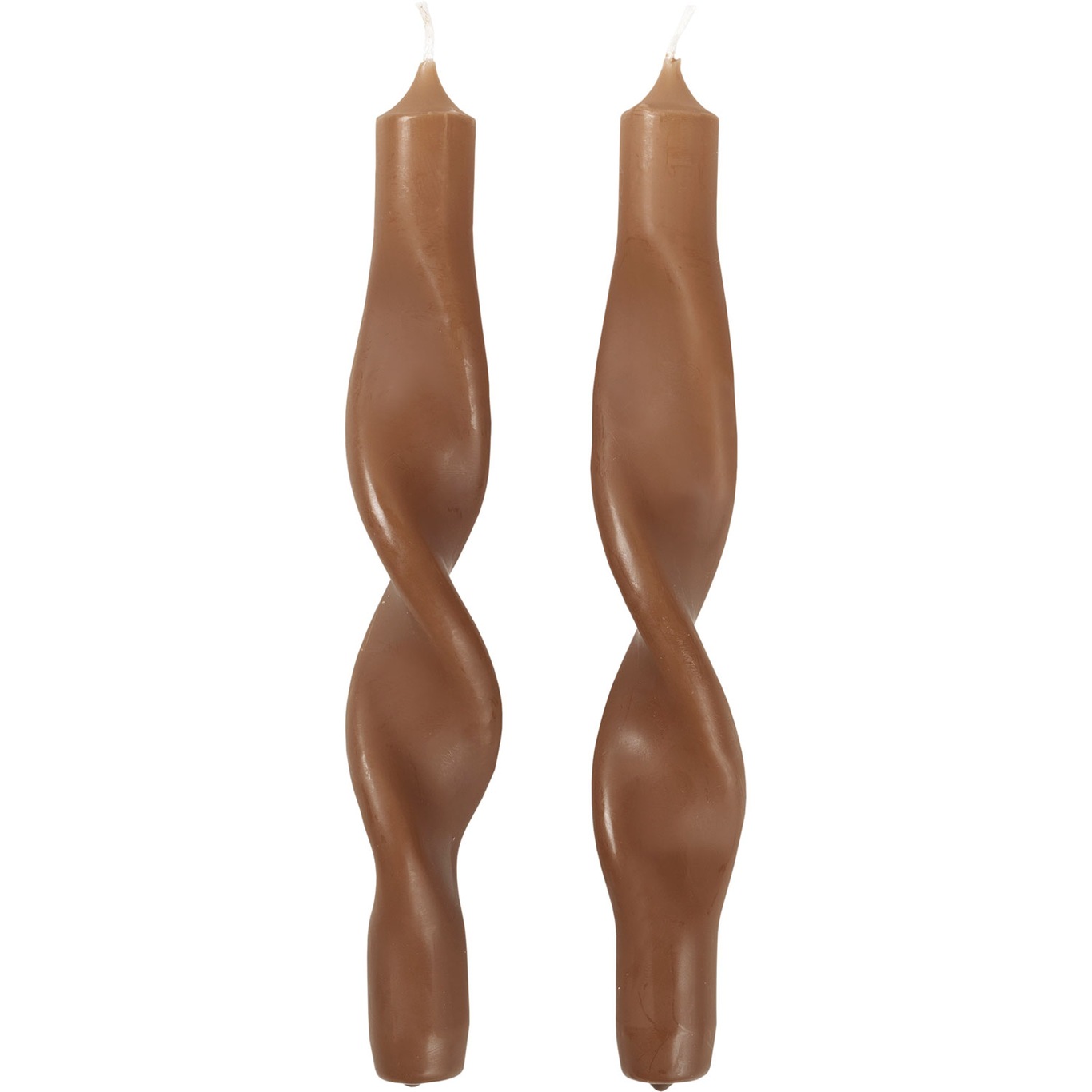 Twist Candle 23 cm 2-pack, Mocca