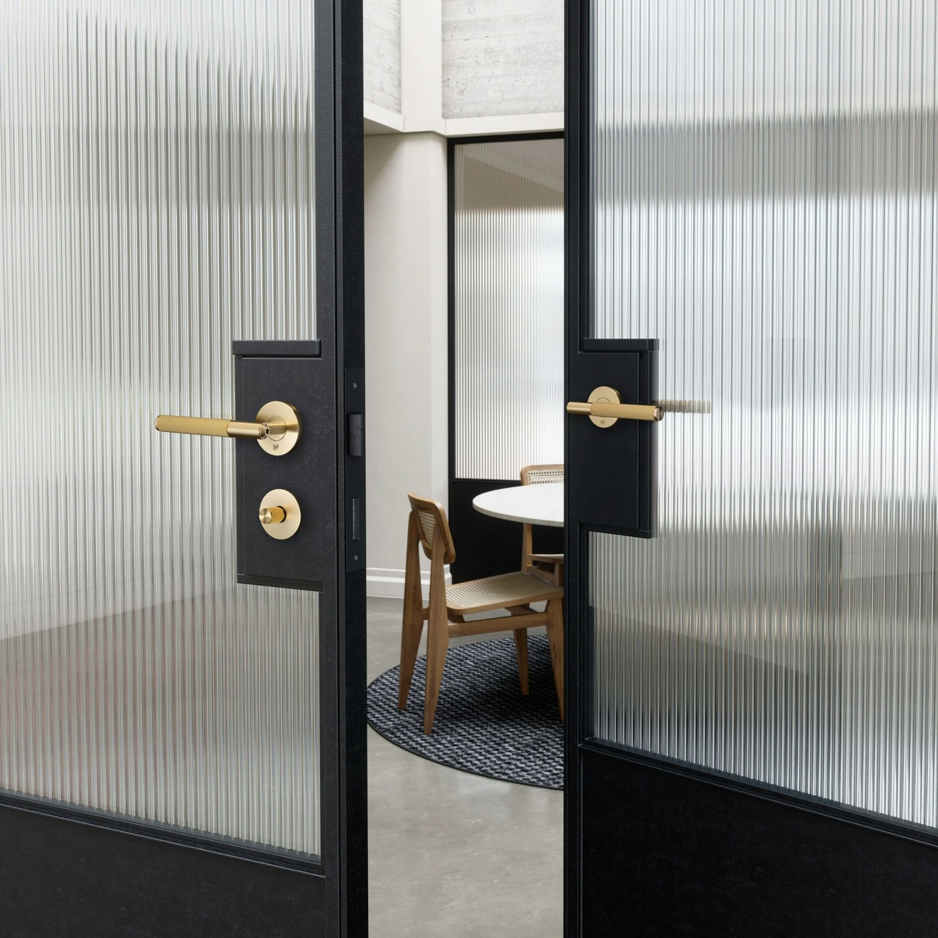 Door Handle Set Linear, Brass - Buster + Punch @ RoyalDesign