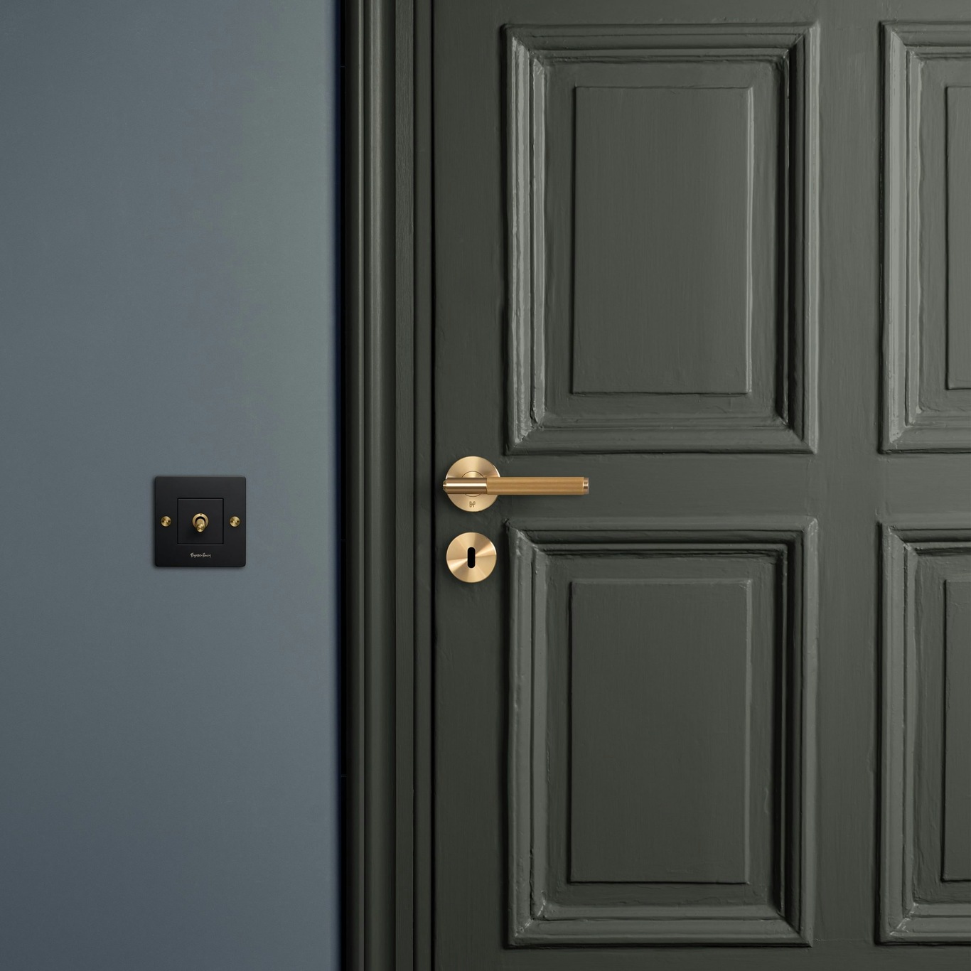 Door Handle Set Linear, Brass - Buster + Punch @ RoyalDesign