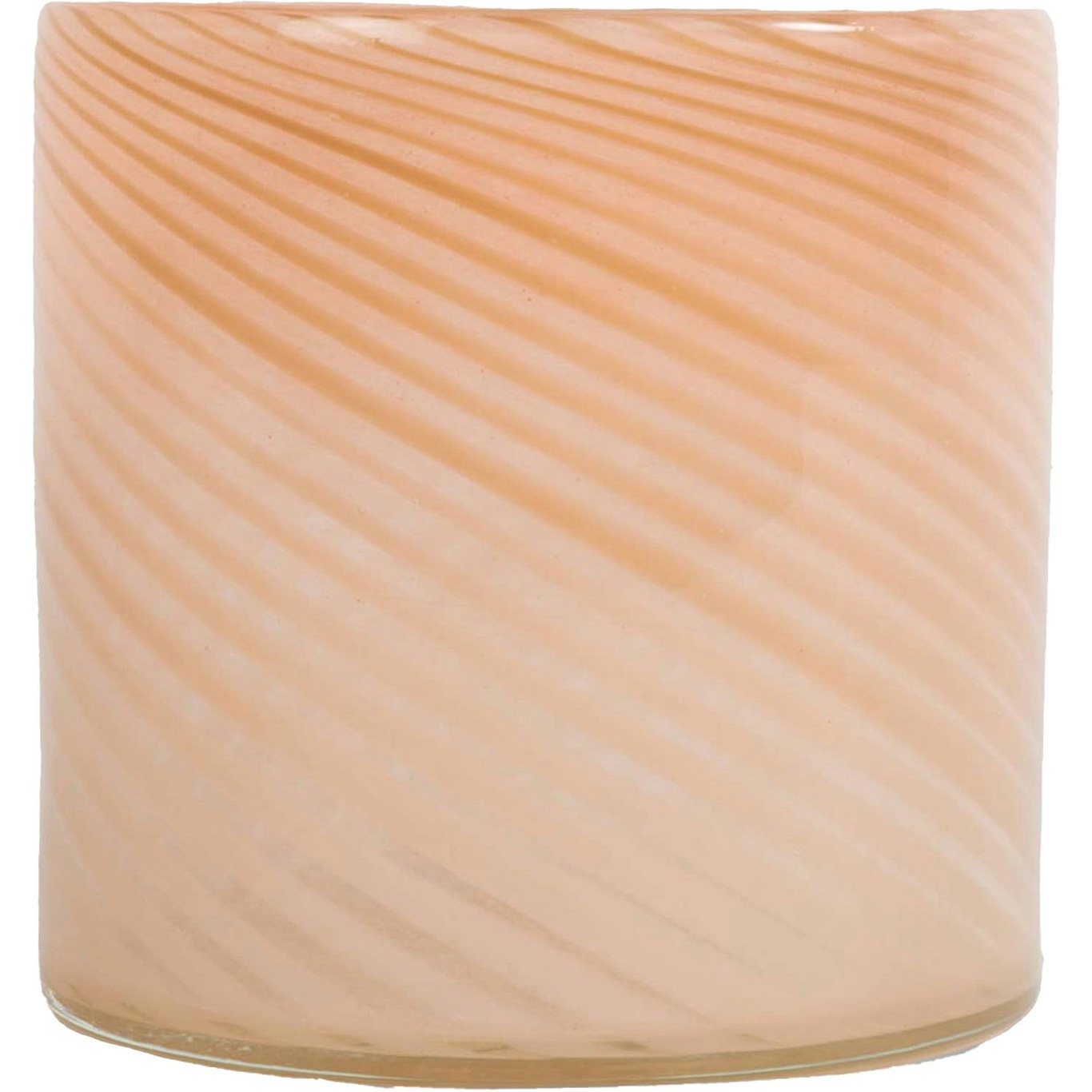 Calore Candle Holder XS, Line Pink/Beige