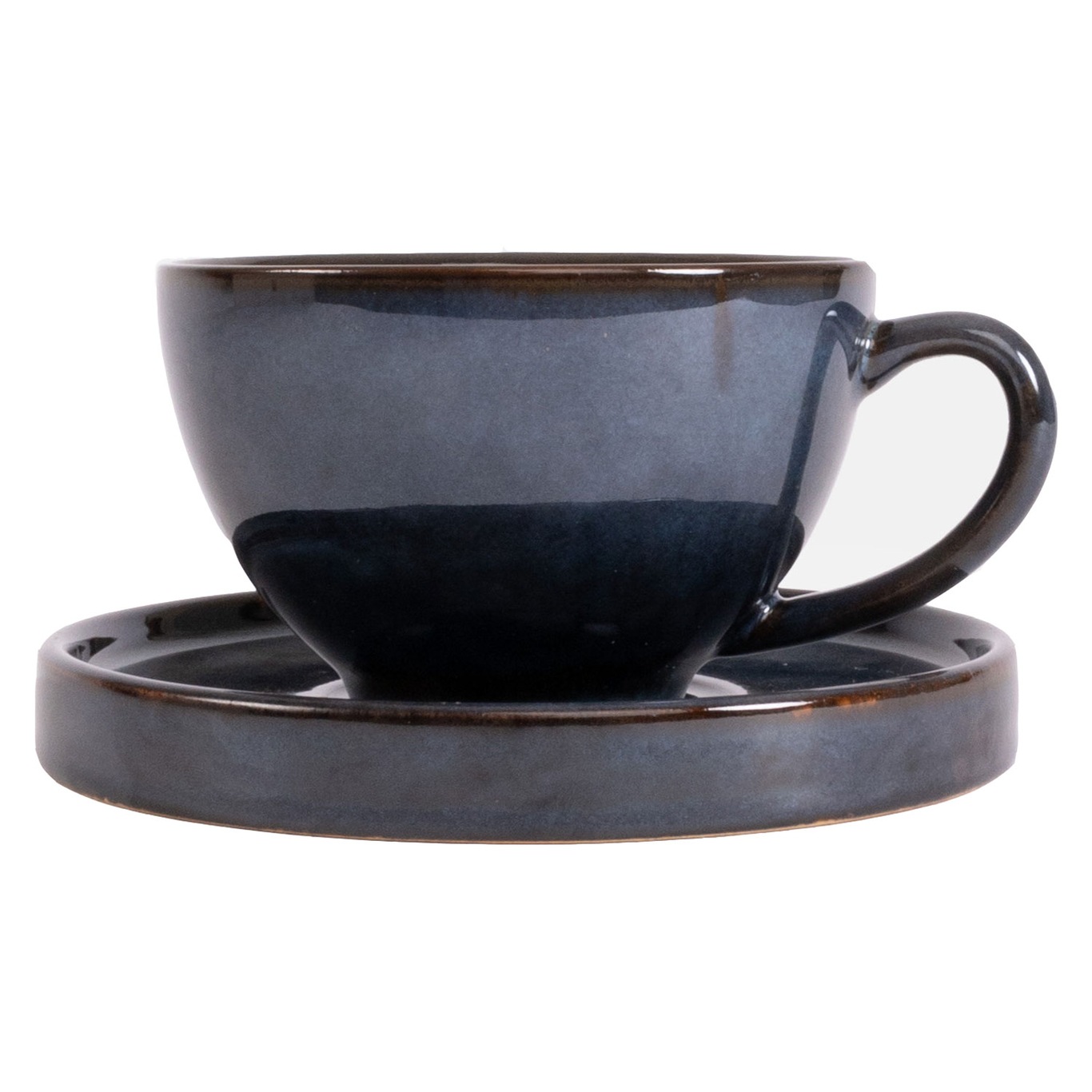 Jade Mug With Dish 17x7 cm, Blue