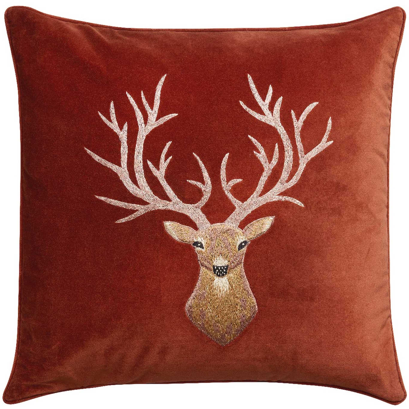 Reindeer Cushion Cover 50x50 cm, Rust Red
