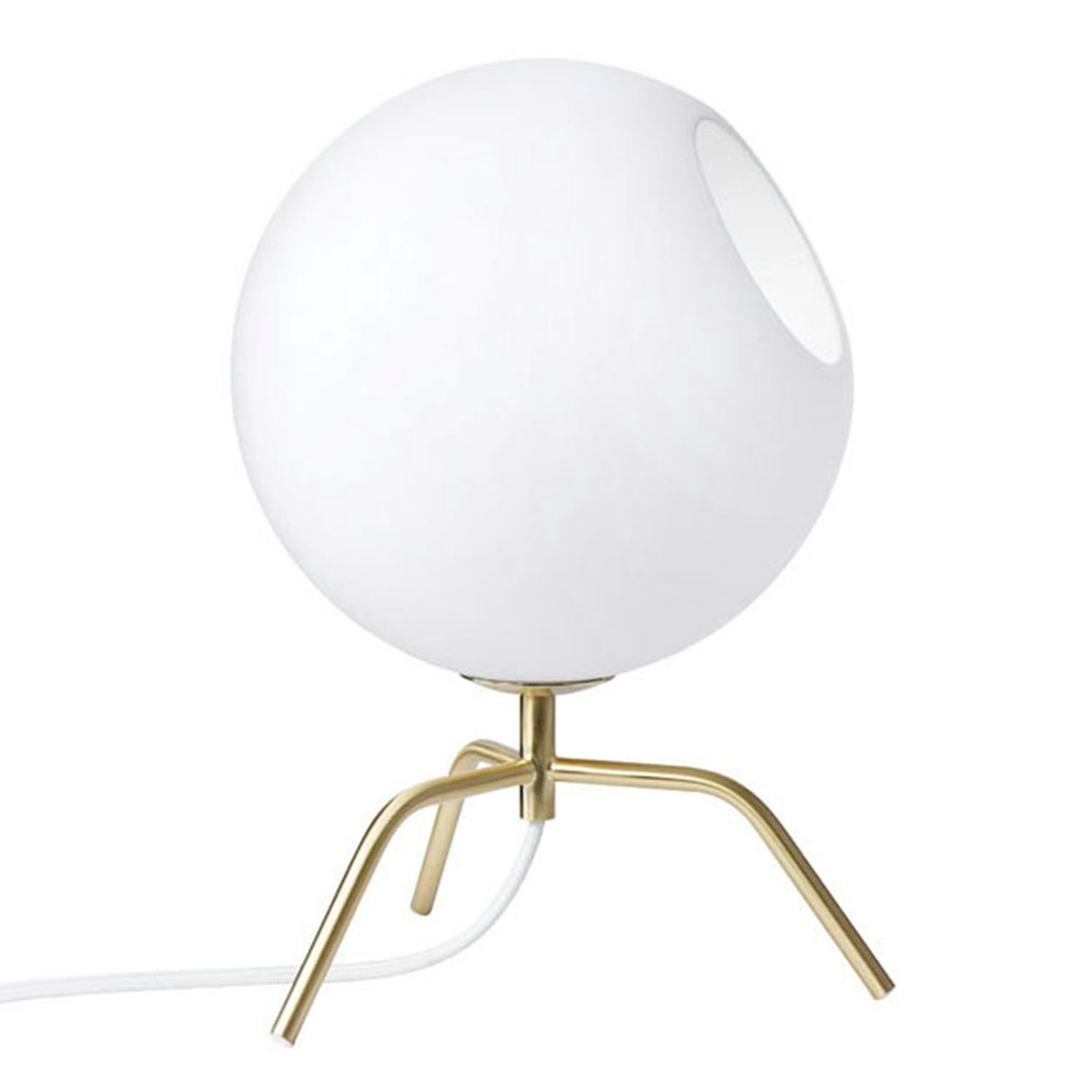 Bug 15 Table Lamp, Brass/White