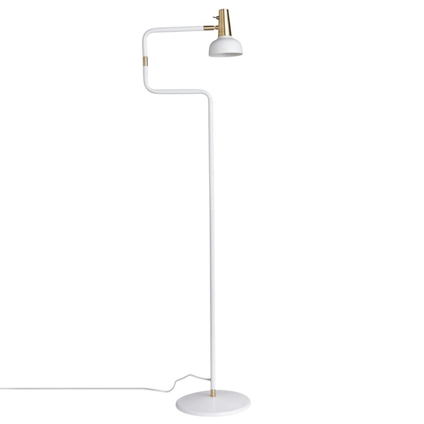 Ray Floor Lamp, White/Brass