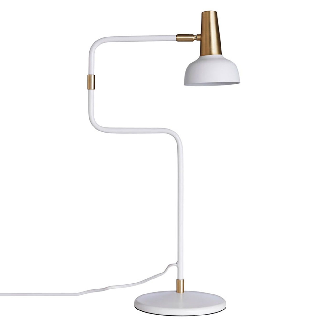 Ray Table Lamp, White/Brass