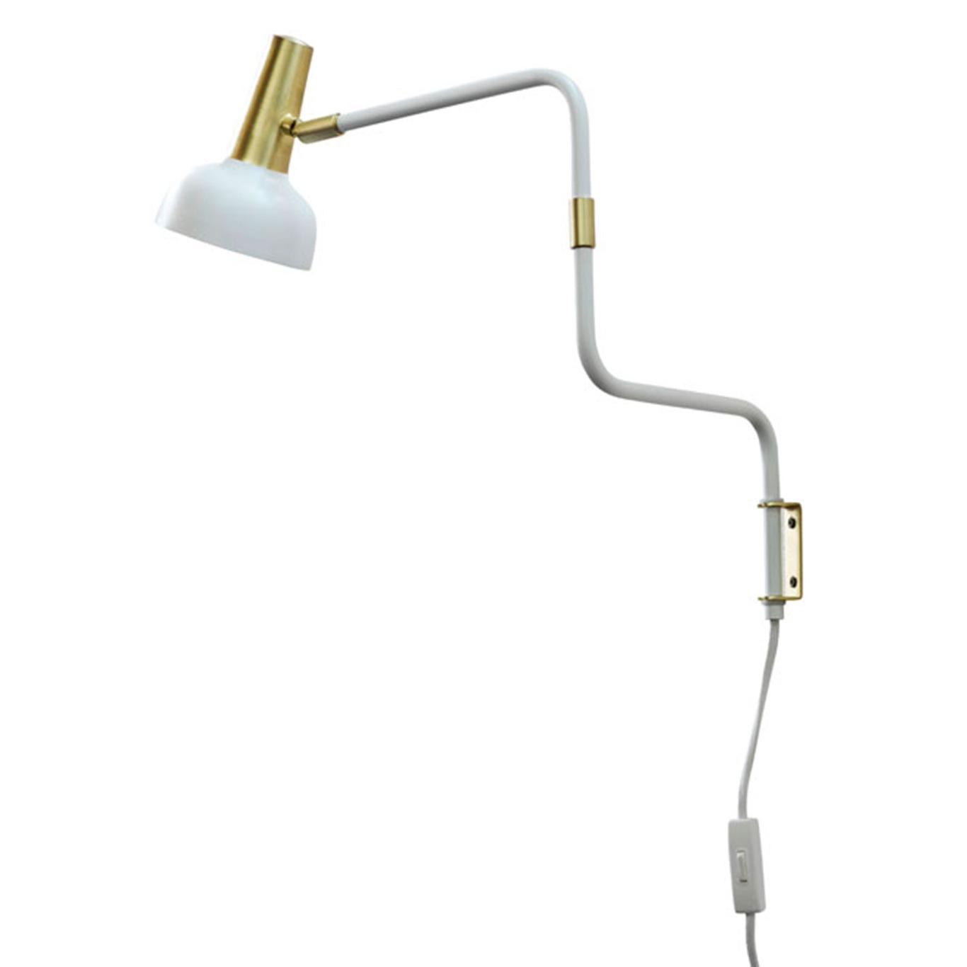 Ray Wall Lamp, White/Brass
