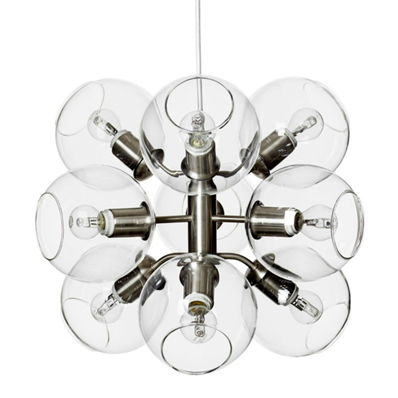 Tage 50 Chandelier, Silver / Clear