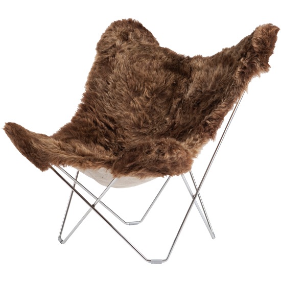 Iceland Mariposa BF Chair, Shorn Brown/Chrome