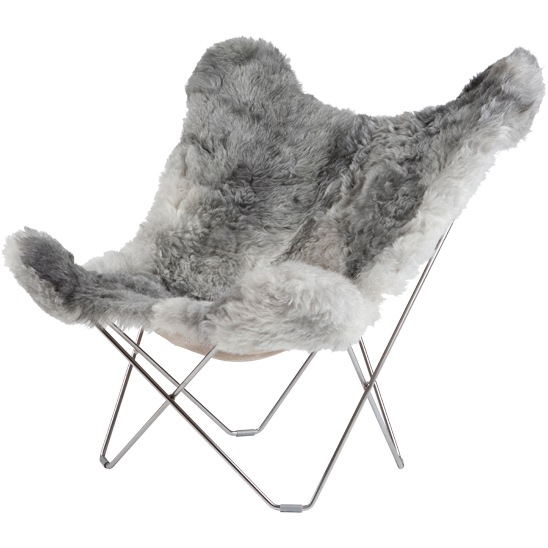 Iceland Mariposa BF Chair, Shorn Grey/Chrome