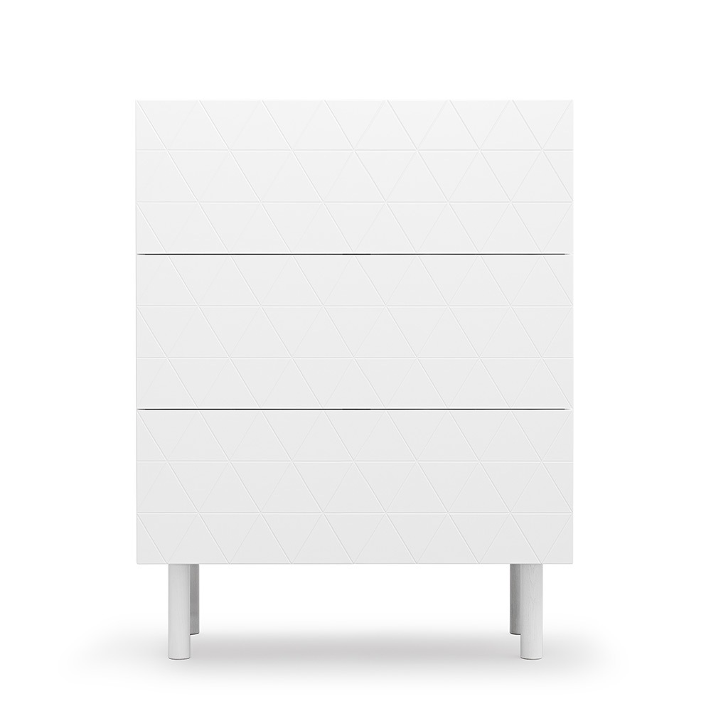 Abstract Bedside Table, White