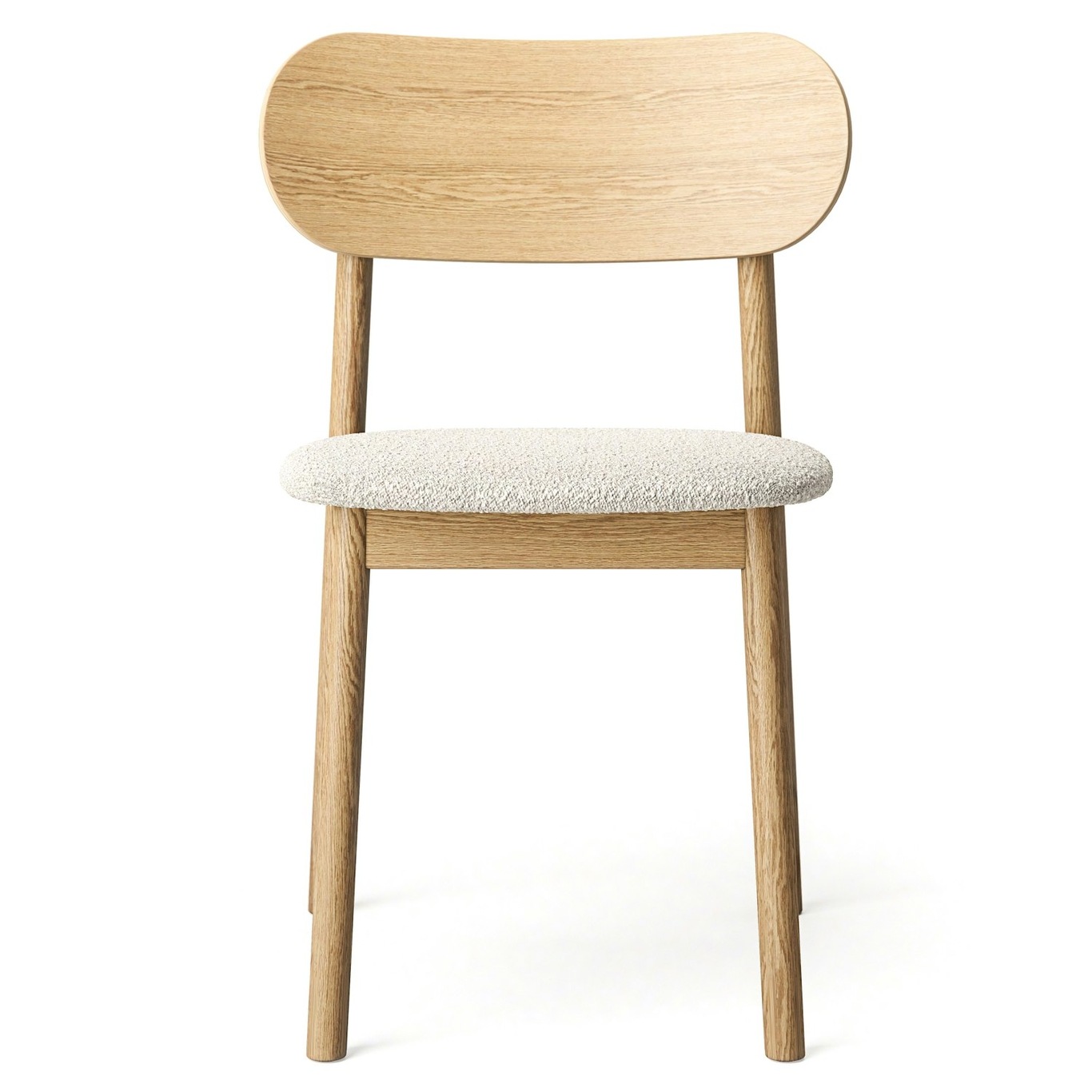 Elephant Chair, Natural Oak / White Bouclé