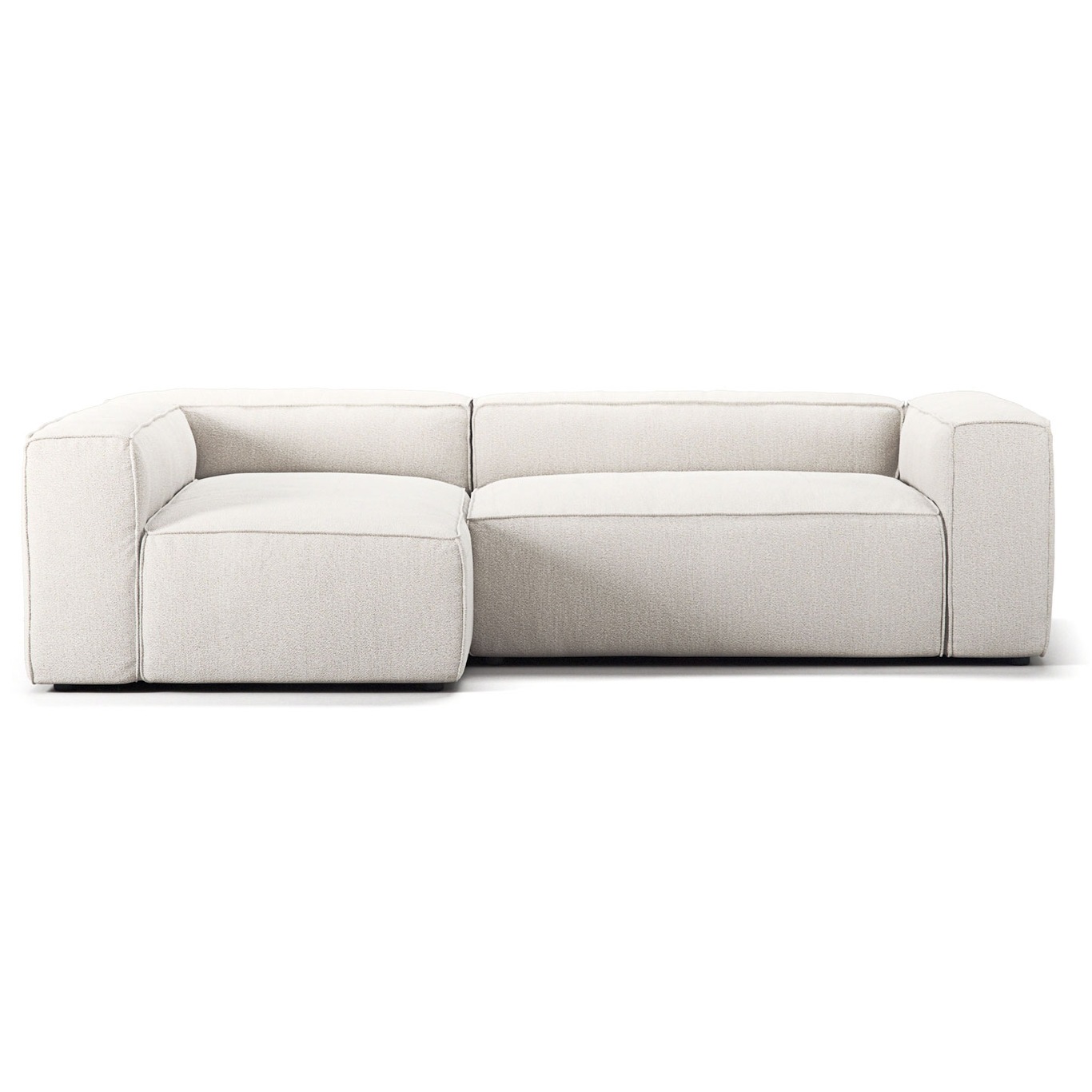 Grand 3 Seater Sofa Divan Left, Steam White