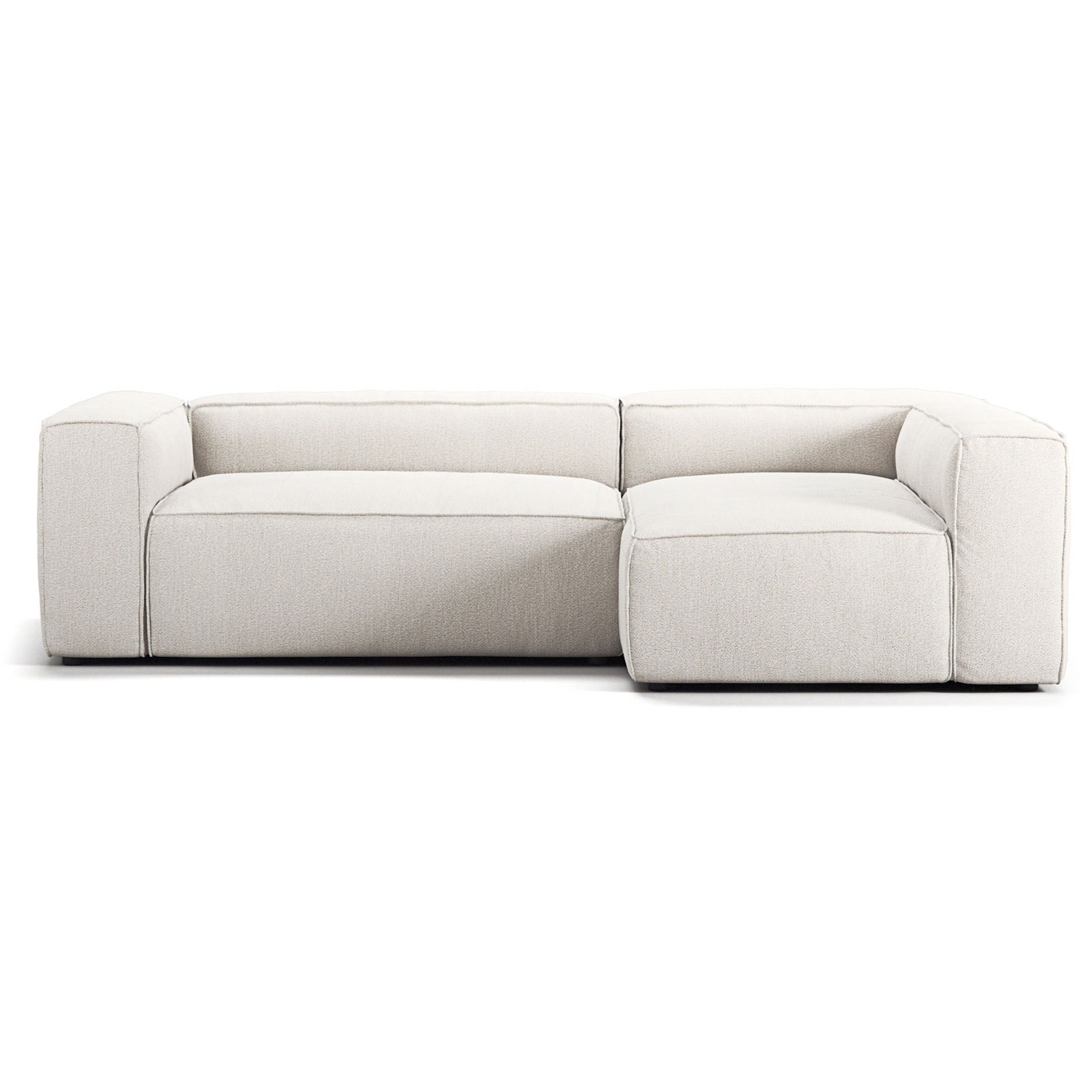 Grand 3 Seater Sofa Divan Right, Steam White